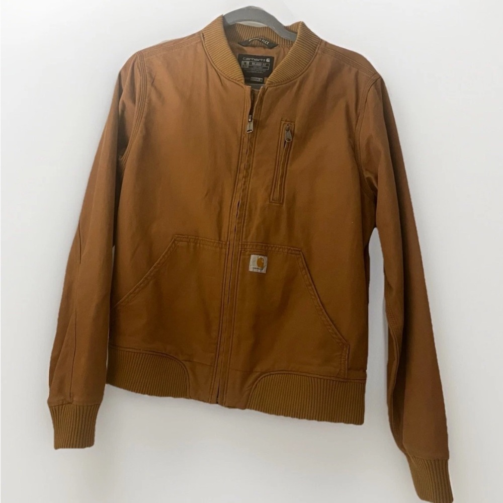 Carhartt Women’s Rugged Flex Crawford Bomber Jacket Brown Tan Size M 8/10